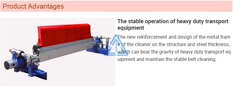 Coal Industry Primary PU Conveyor Belt Cleaner Sweeper with Replacement Polyurethane Belt Scraper Blade