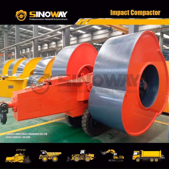 Compactador de impacto remolcado de tres caras Rodillo de impacto rápido tipo tracción de precio para la construcción de compactación de puertos y aeropuertos